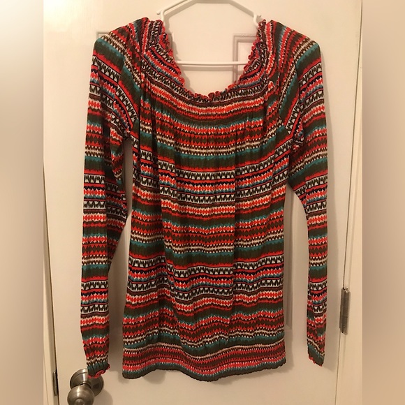 🆕🔥LUCKY BRAND SUPER CUTE&STYLISH&TRENDY STRIPED LONGSLEEVE BOHO TOP!!MSRP 60$ - Picture 9 of 12